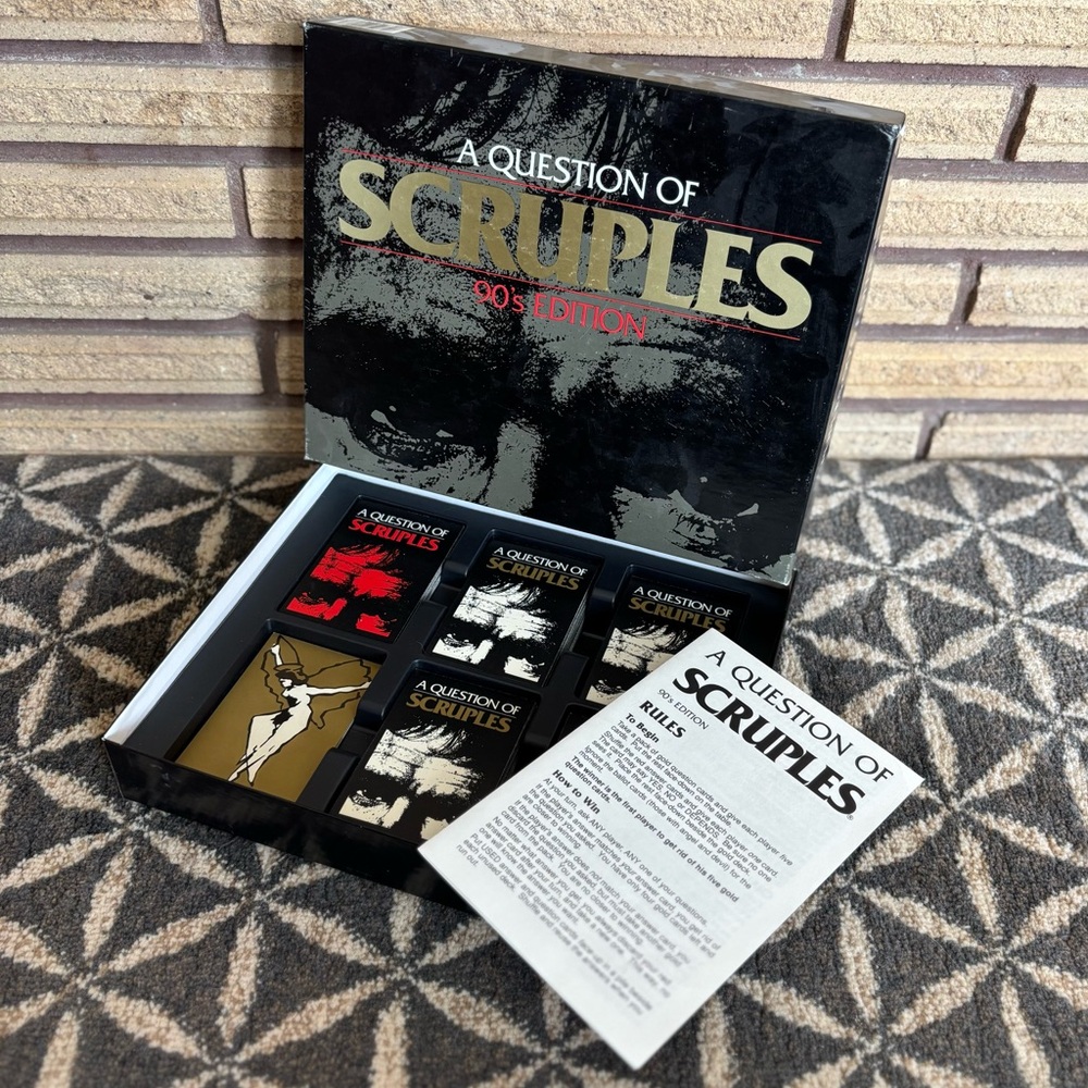 90's "A Question of Scruples" 90's edition Boardgame - Game of Moral Dilemmas